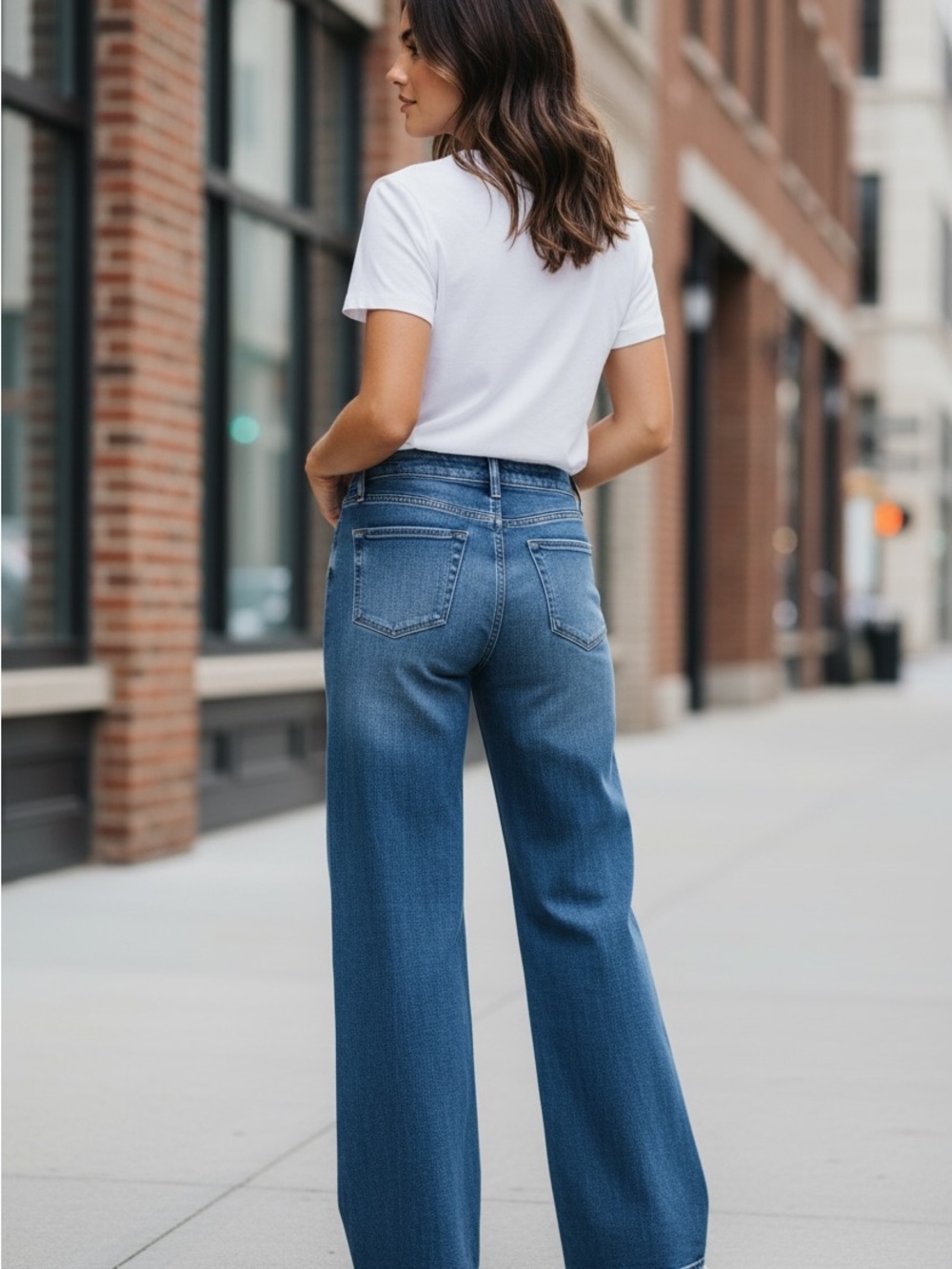 NEW Kancan High Rise Wide Leg Flare Hem Jeans Dark Women’s Size 26 NWT - Picture 12 of 14